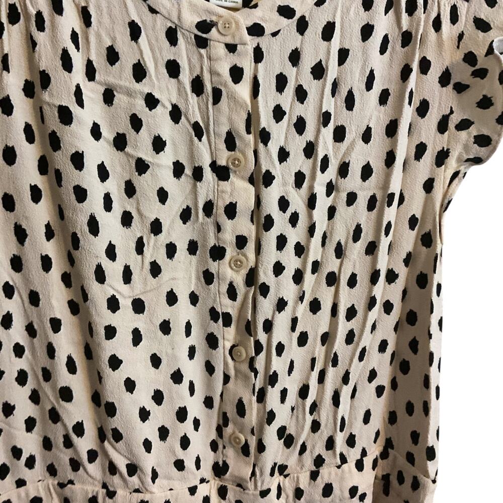 Kate Spade Leopard Dot Crepe Romper Size 8 Ivory Polka Dot Preppy Vacation - Picture 5 of 11